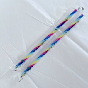 Starbucks 2024 limited edition pride rainbow straws multi color set of 2